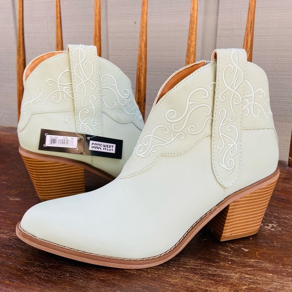 New Code West Mint pastel Western cowboy Boots - Picture 3 of 8